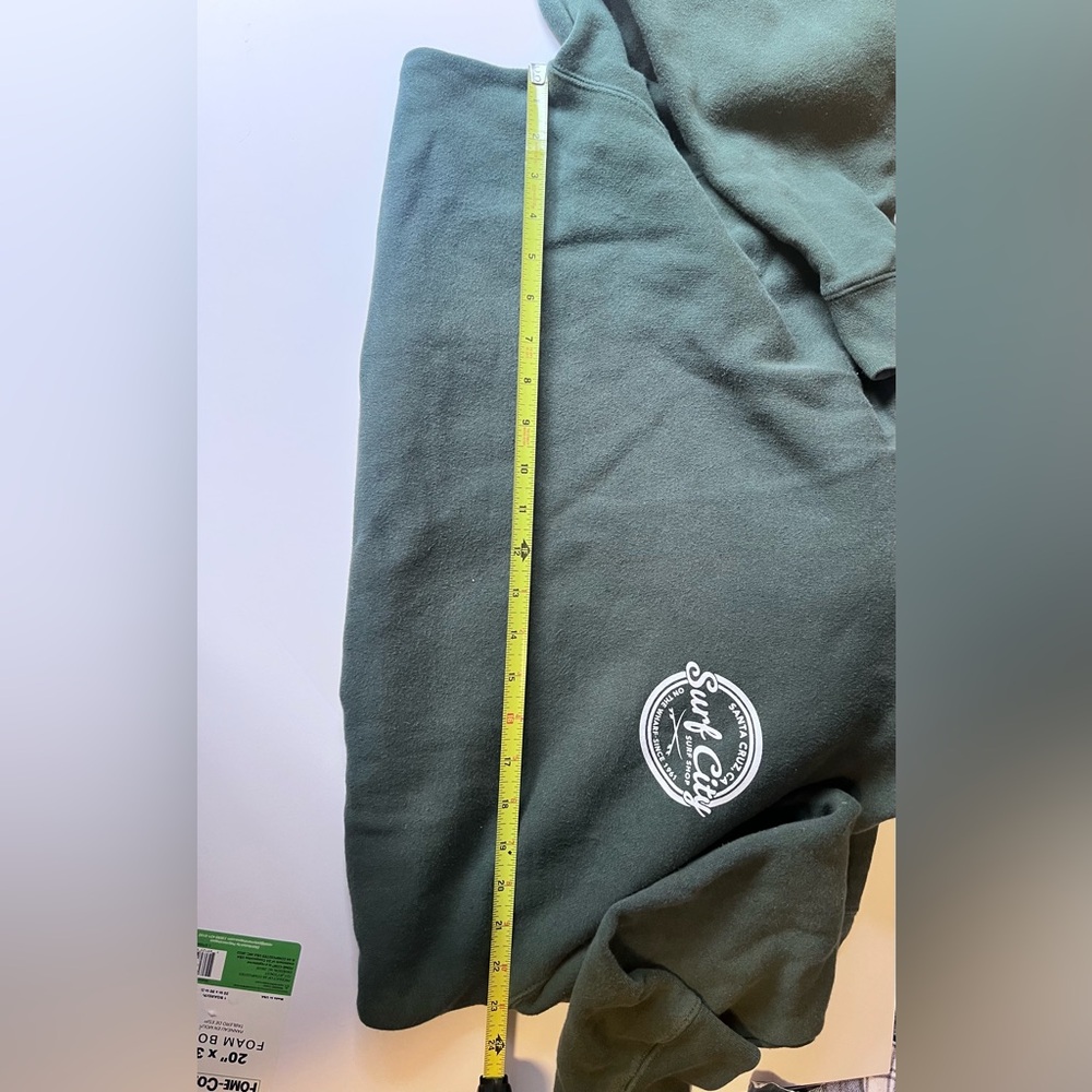 Surf City Surf Shop Santa Cruz CA Green Logo Hoodie - Picture 6 of 9